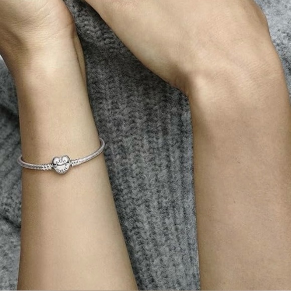 PANDORA Moments Heart & Snake Chain Bracelet/ Sterling Silver/NWT - Picture 7 of 10